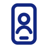 Digital business card profile opening instantly on a smartphone icon
